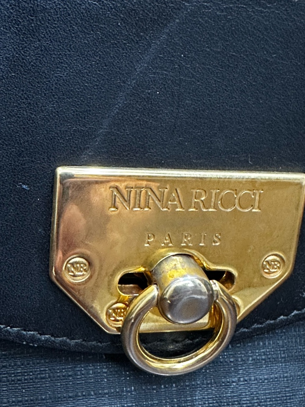 Nina Ricci Black Mini Top-Handle Bag with Gold Hardware - Picture 5 of 12